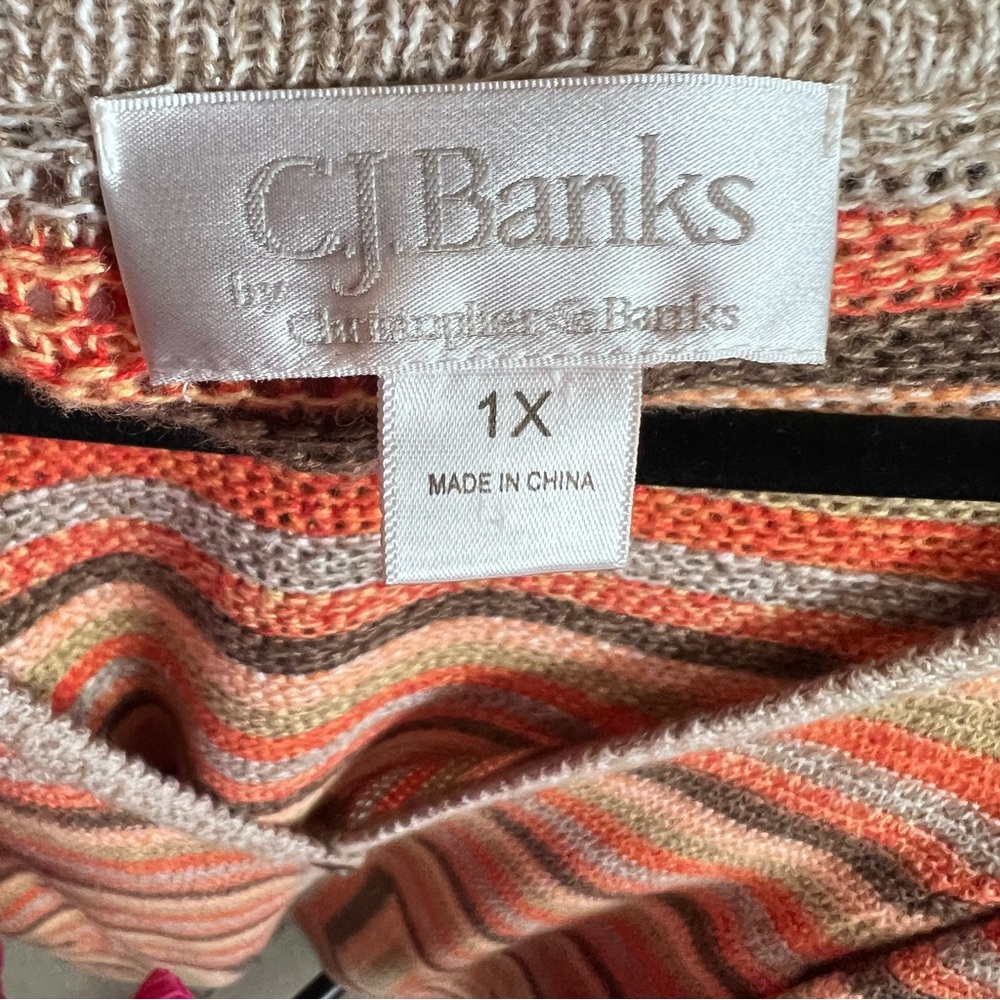 C.J. BANKS Multicolor Lightweight Single Button Cardigan, 1X - Picture 8 of 9